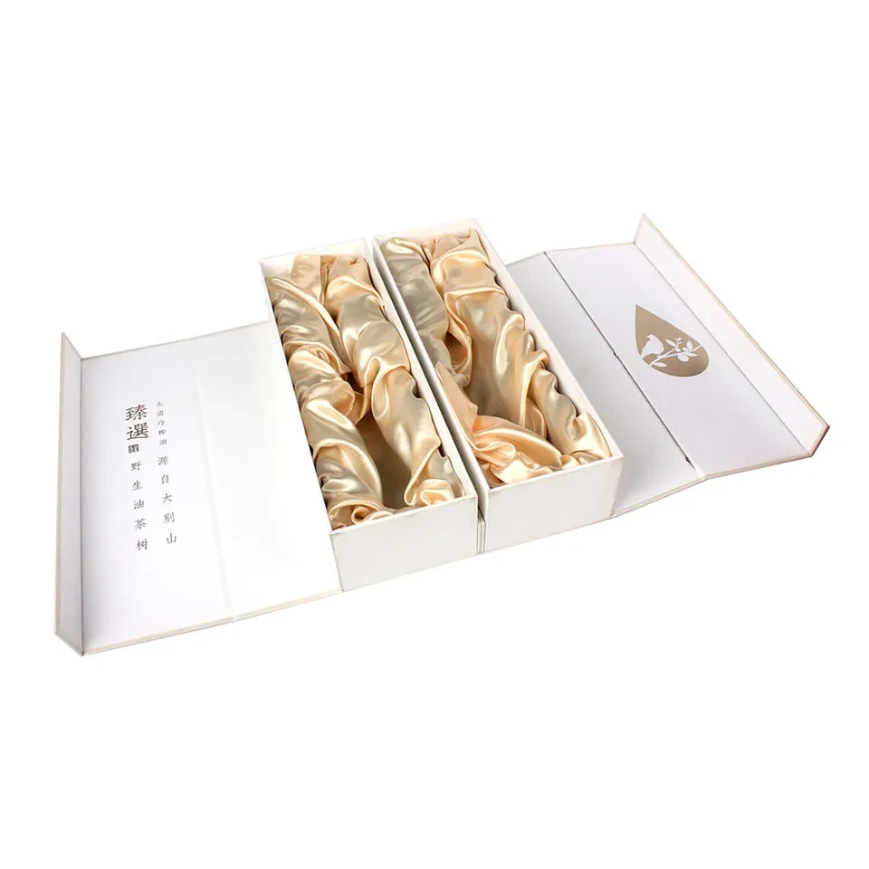 Art Paperlinen Photo Box Custom Packaging Clamshell Book Shape Gift Box With Magnet Linen Photo Box