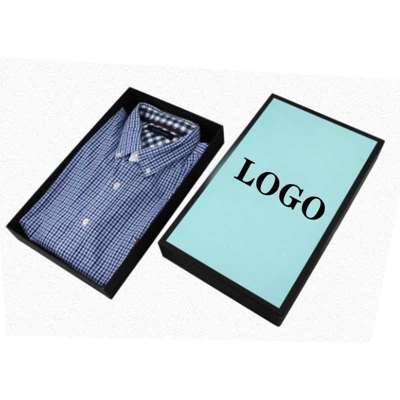Cardboard Black/Blue Lid And Base Clothing Package Business Shirt Women Gift Clothing Caja PARA Ropa With Logo Packaging Boxes