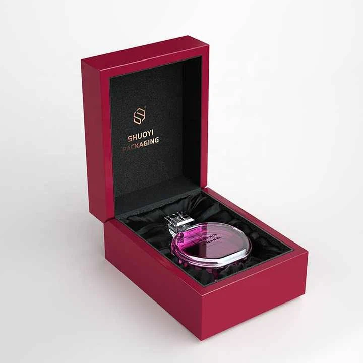 Black Piano Lacquer Attar Wooden Square Jewelry Gift Box Essential Oil Empty Perfume Storage Boxes Design